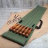 Набор шампуров"Огонек" в зеленом чехле с деревянной ручкой (6 шампуров) 500*12*3